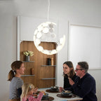 Nordic Sphere Moon Pendant Chandelier for Modern Decor & LED Lighting