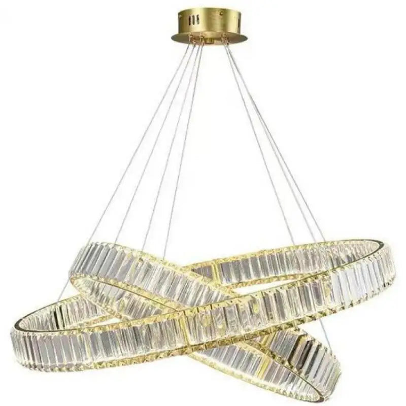 Luxury Gold Steel Crystal Chandelier Pendant Lights - Remote Control Dimmable Fixture