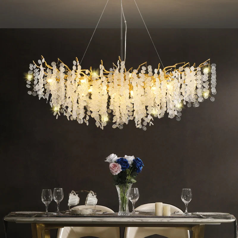 Crystal LED Chandelier: Luxury Pendant Lamp for Home Decor