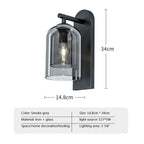 Vintage Glass Wall Sconce for Home Decor, E27 Vanity Lighting for Bedroom or Hallway