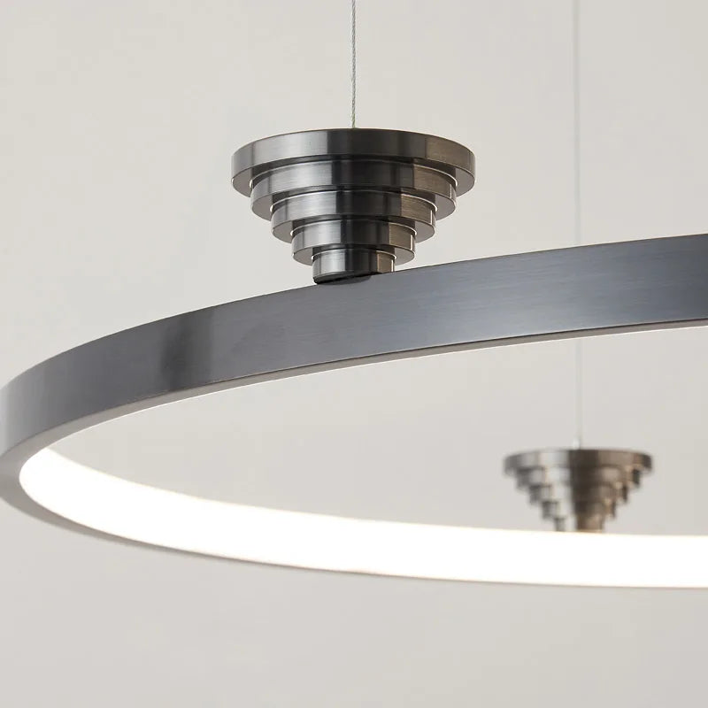 Circular All-Copper Italian Style LED Pendant Lamp for Living Room and Bedroom