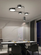 Black LED Chandeliers for Living Dining Bedroom Hall Kitchen: Modern, Simple Indoor Lighting