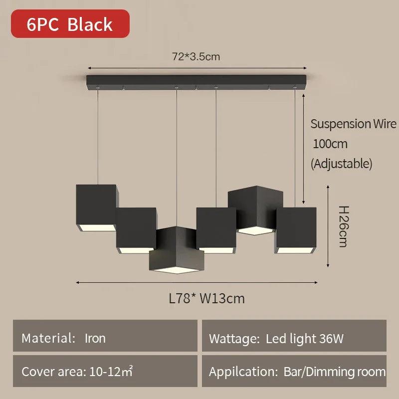Magic Cube LED Pendant Lights for Dining Room Living Room Fixtures