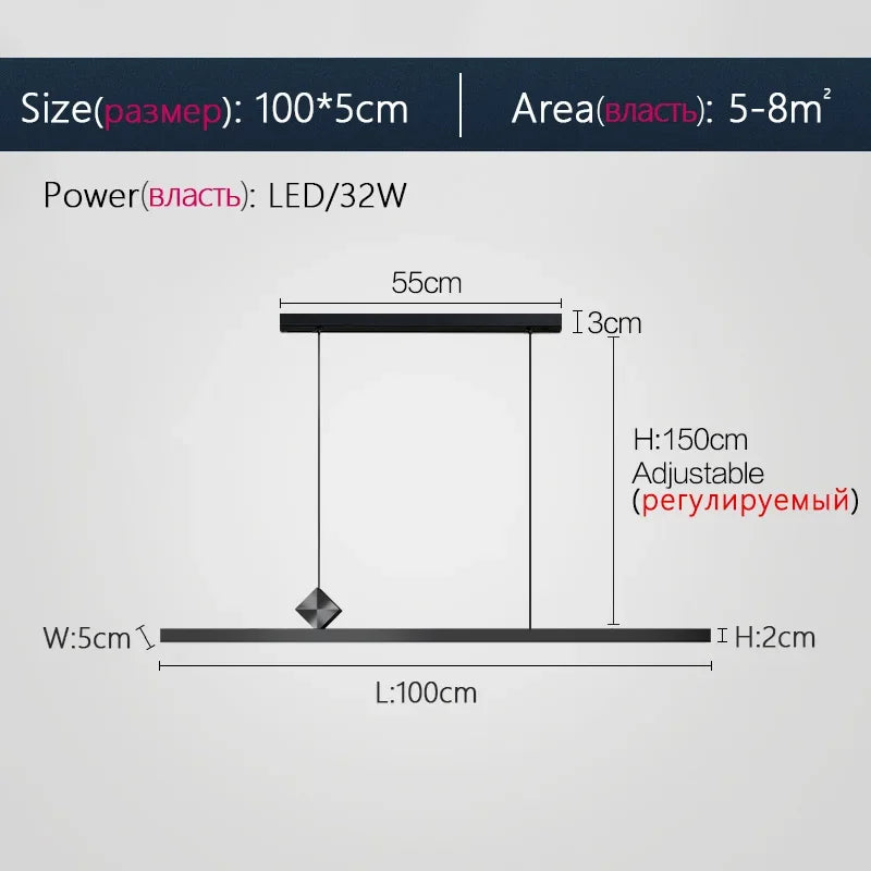 Modern Nordic LED Chandelier for Living Room Dining Study Bar Counter