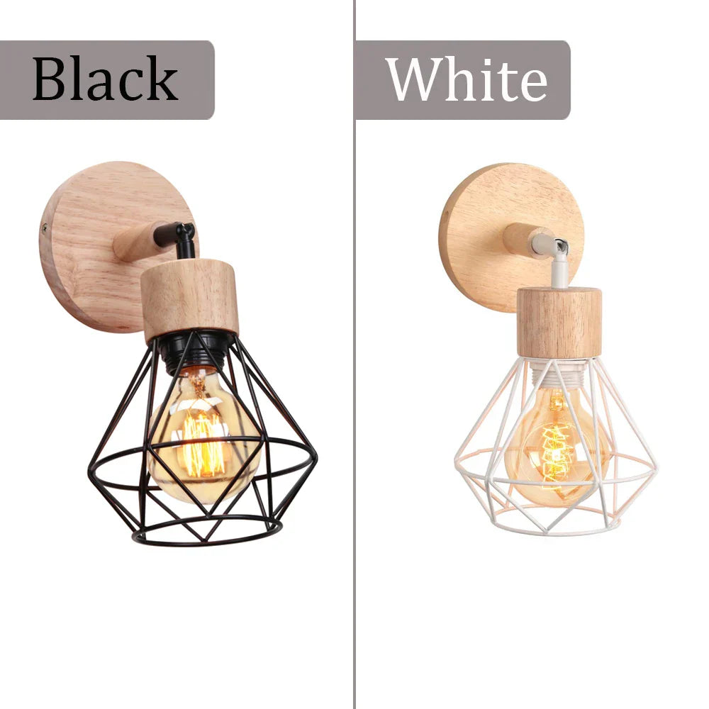 Retro Wood Wall Sconce Vintage Ceiling Pendant Lights for Home Décor