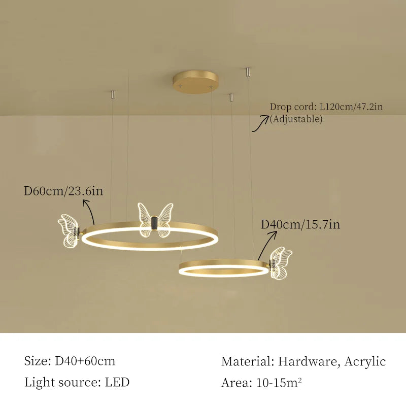 LED Butterfly Chandelier Pendant Light for Modern Living Room