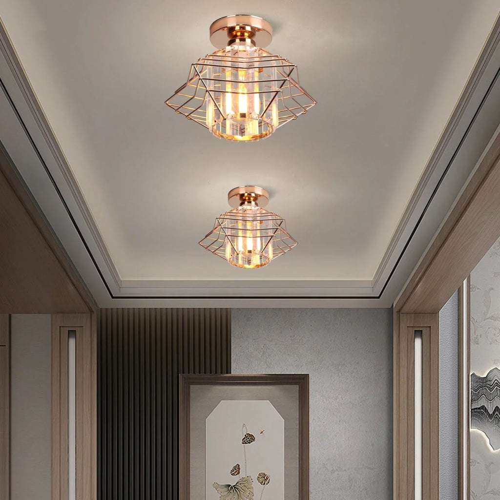 Crystal Ceiling Chandelier: Modern Industrial LED Indoor Lighting Fixture