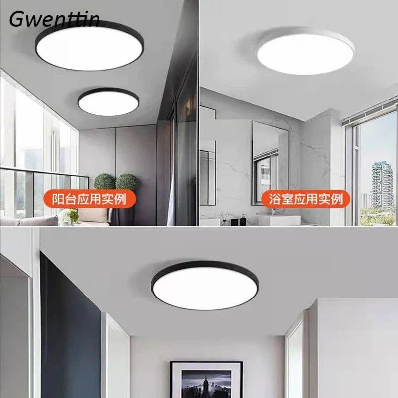 LED Round Ceiling Light Kitchen Living Room Bedroom Modern Thin Bathroom Lamp