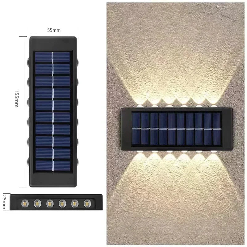 Solar Wall Lamp: Outdoor Waterproof Up/Down Lighting for Garden, Street, Landscape, Balcony