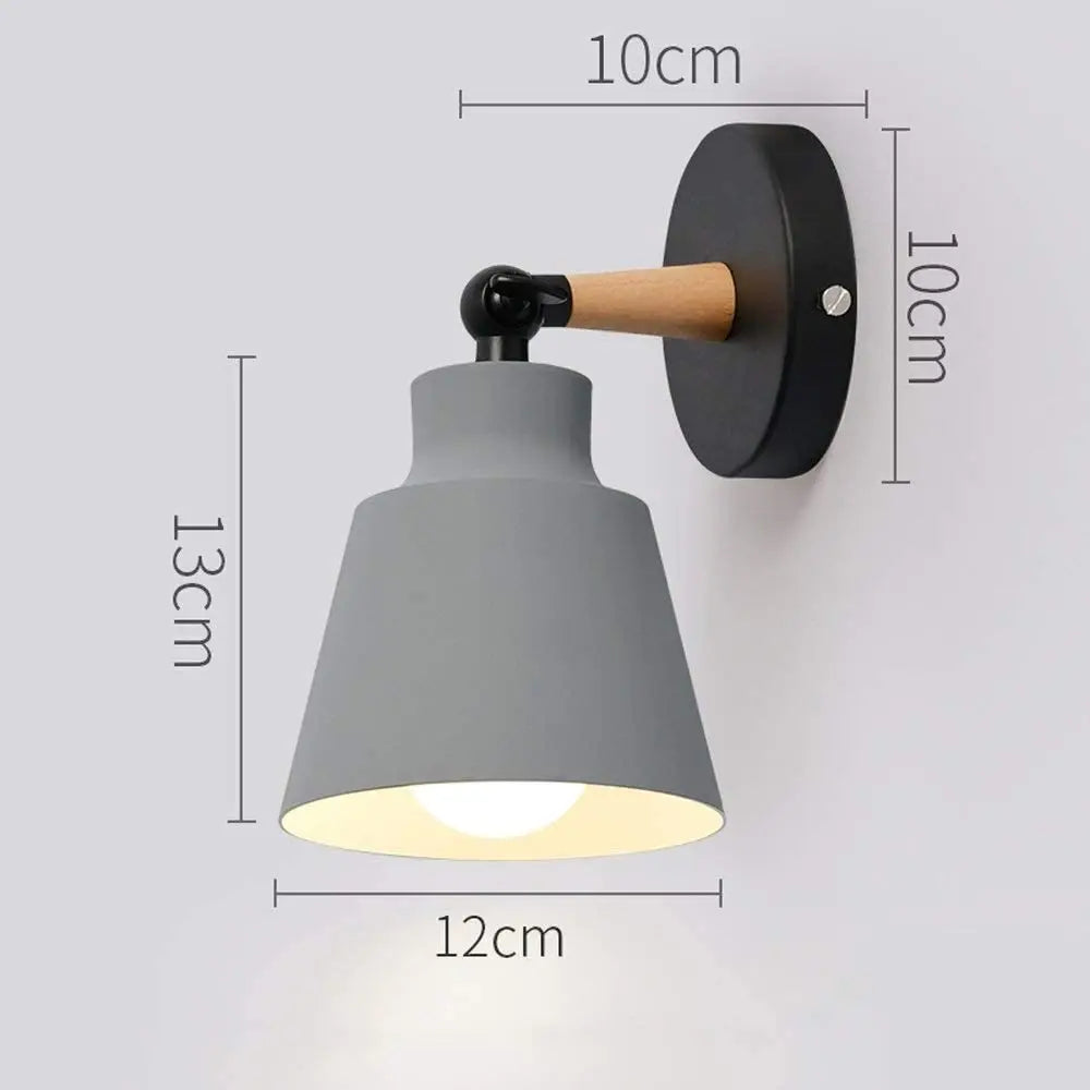 Wooden Wall Sconce Nordic Bedside Lamp E27 Modern LED Light for Home Indoor