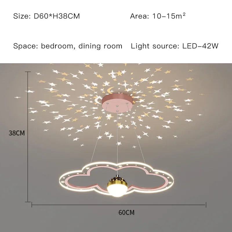 Starry Sky Kids Chandelier Light for Bedroom Study Room Decoration