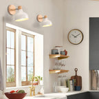 Nordic Wood Macaron Wall Sconce E27 Home Lighting Fixture