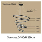 Sophisticated Duplex Living Room Chandelier & LED Circles Lighting Fixtures