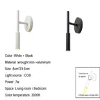 Adjustable Indoor LED Wall Lamp Spotlight Fixture, Aluminum, Rotatable 350°