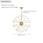 Dandelion Golden Ball Chandelier - Nordic Postmodern Bedroom Dining Room Decor