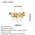 Stainless Steel Crystal Pendant Light Living Room Bedroom Stairs