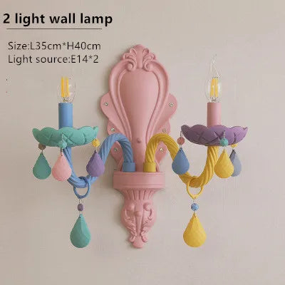 Crystal Chandelier: Modern Macaron Color Children Room Luminaire