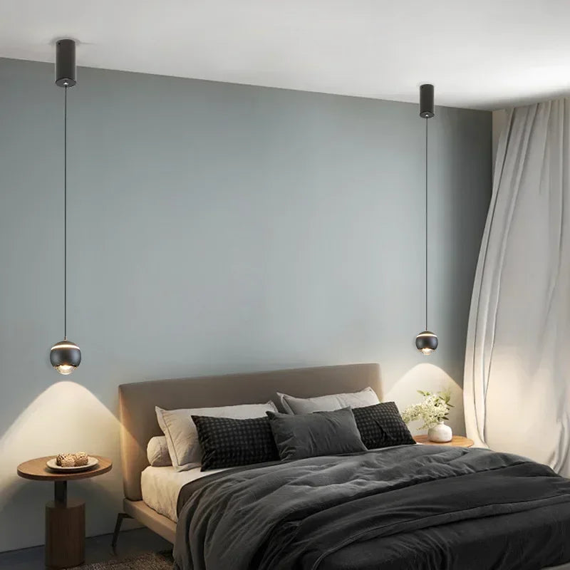 LED Bedside Lifting Chandelier – Modern Minimalist Nordic Pendant Light for Home Décor