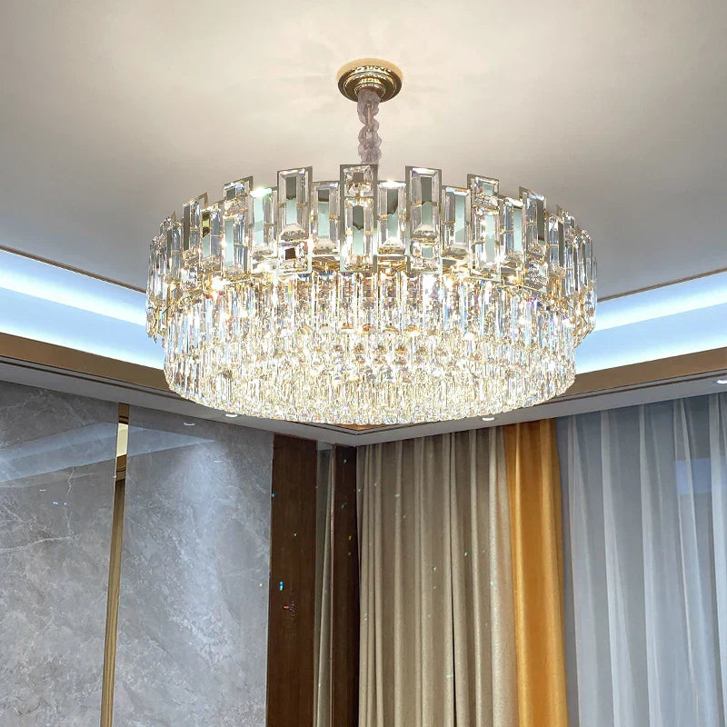 Crystal Chandelier: Modern Elegant Lighting for Living Room, Bedroom, Kitchen
