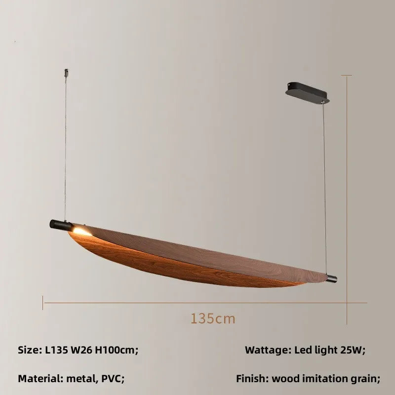 Wood Grain Leaves Pendant Lights: Japanese Wabi Sabi Style Chandelier for Tea Room & Dining