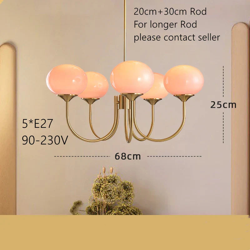 Cream Pink Bedroom Pendant Light for Cozy Living Spaces