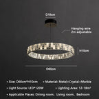 Crystal Lustre Circle Chandelier LED Lights - Modern Luxury Minimalism décor