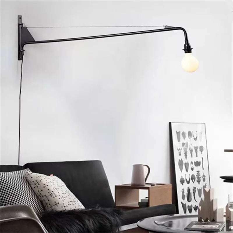 Industrial Pipe Swing Arm Wall Lamp for Loft Kitchen Decor