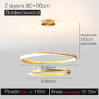 Modern Minimalist Circle Chandelier - Luxury Italian Ring Lamps
