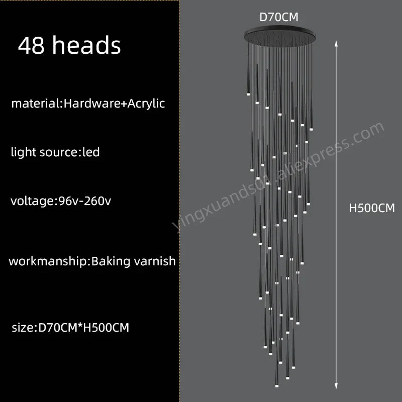Modern LED Staircase Pendant Chandelier for Living Room Lighting