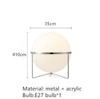 Silver Metal LED Floor Lamp Modern Nordic Style for Living Room, Bedroom, Hotel
