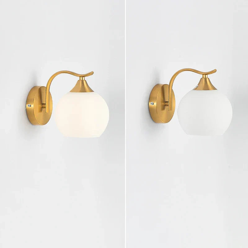 Luxury Glass Wall Lamp Brass Color Home Art Deco Sconce Wall Lights