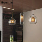 Nordic Glass Pendant Light | Modern Kitchen Dining Hanging Lamps | Industrial Loft LED Fixture