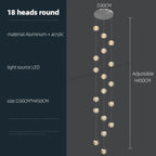 Revolving Stair LED Chandelier - Duplex Villa Hanging Lamp for High-Level Staircase