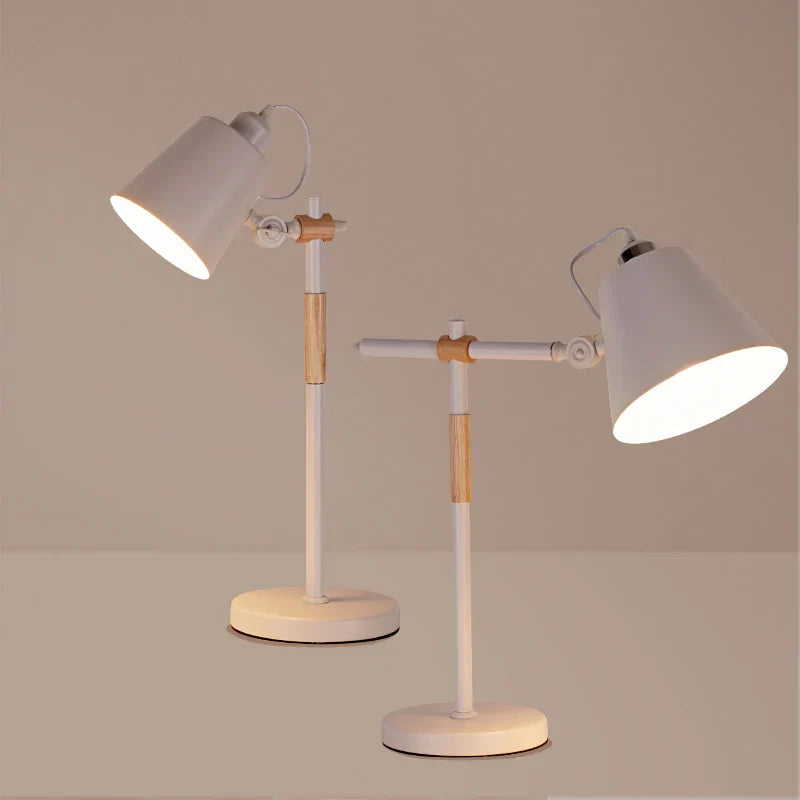 Adjustable Wood Desk Lamp for Children's Study, Office, Bedroom - LED Reading Light