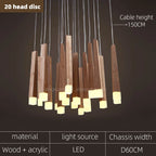 Modern Wood Chandelier Pendant for Dining Room, Living Room, Bedroom