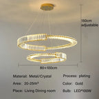 Crystal Chandeliers: Modern Luxury LED Lighting Fixture for Living, Dining, and Bedroom