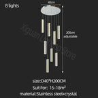 Modern Crystal Chandelier: Luxury Lighting for Living Room, Dining, Cafe, Staircase