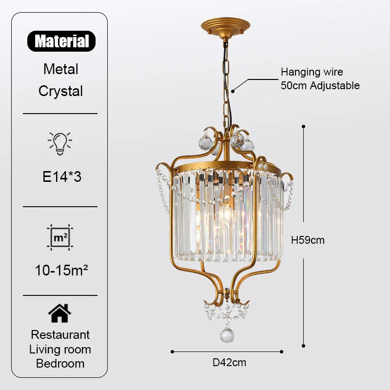 Modern LED Crystal Iron Art Chandelier for Luxury Living Spaces