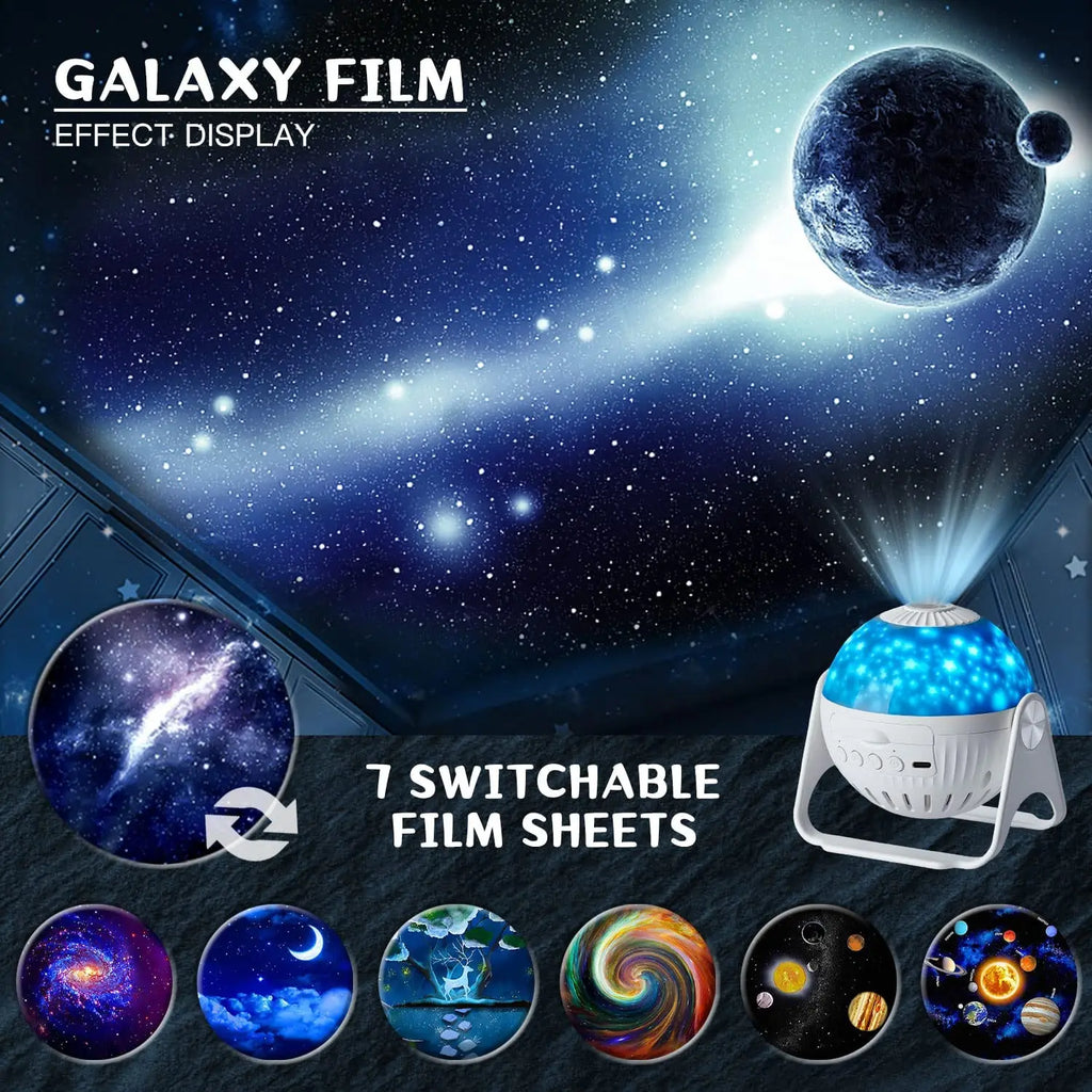 Starry Night Light Projector: 360° Adjustable Galaxy Lamp for Bedroom, Home, Kids - Ideal Gift
