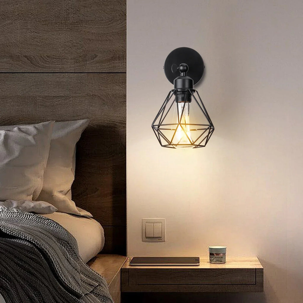 LED Iron Cage Wall Light for Home Bedroom Kitchen Decor