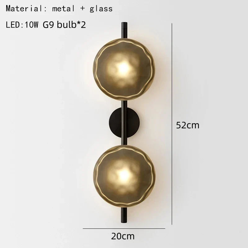 Nordic Glass Wall Lamp Modern Metal Light for Bedroom Parlor Restaurant Hallway