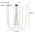 Linear Creative Chandelier: Nordic Italian Designer Modern Lighting for Living Room Lobby