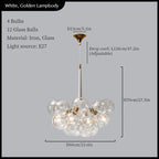 Glass Balls Ceiling Pendant Lights Minimalist Living Room Chandelier Shop Bar Decor