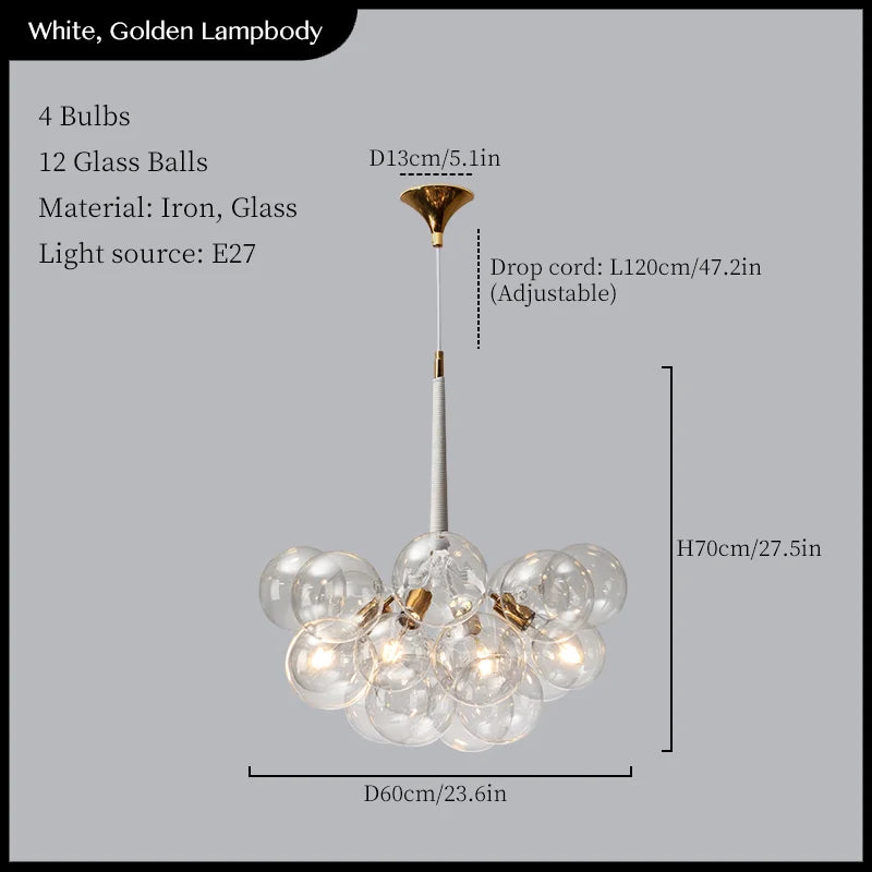 Glass Balls Ceiling Pendant Lights Minimalist Living Room Chandelier Shop Bar Decor