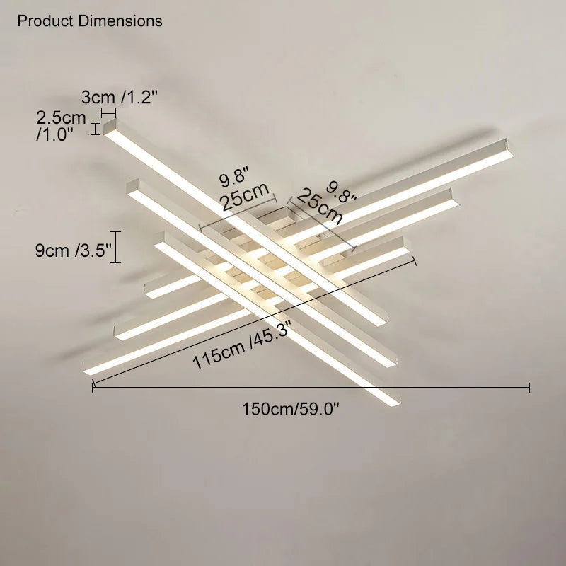 Black Chandelier LED Ceiling Lamp for Master Bedroom Living Room Energy Saving Light