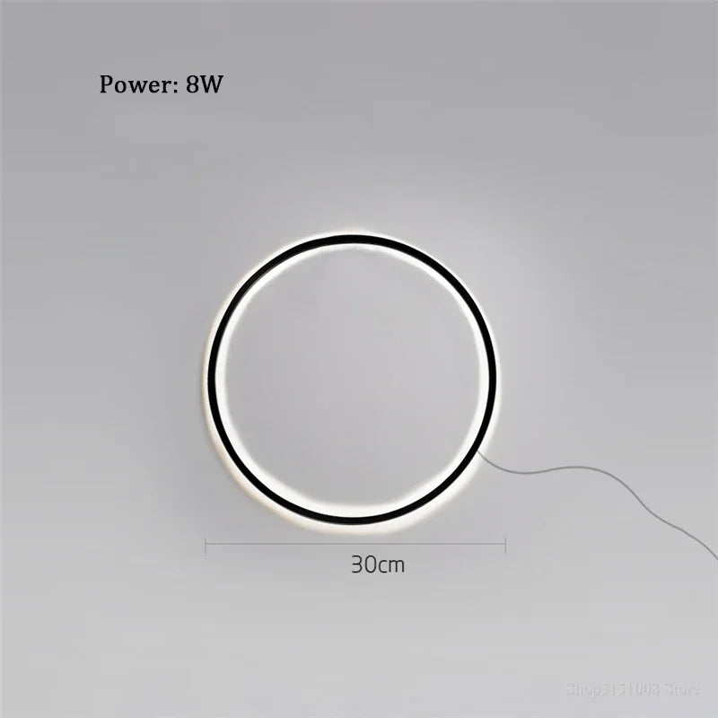 Designer Ring LED Wall Light: Minimalist Nordic Decor Lamp for Living Room Atmosphere.