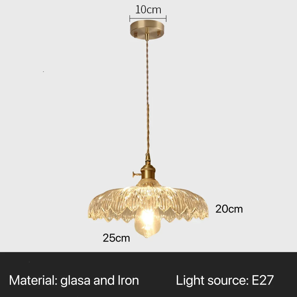 Nordic Flower Glass Pendant Chandeliers for Restaurant Cafe Hotel Decoration