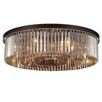 Modern Crystal Black Ceiling Light E14 LED Round Lamp for Home Dining Bedroom