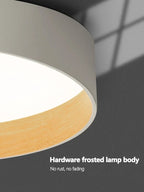 Wood Grain Round LED Ceiling Lamp for Living Room, Bedroom, and Study
