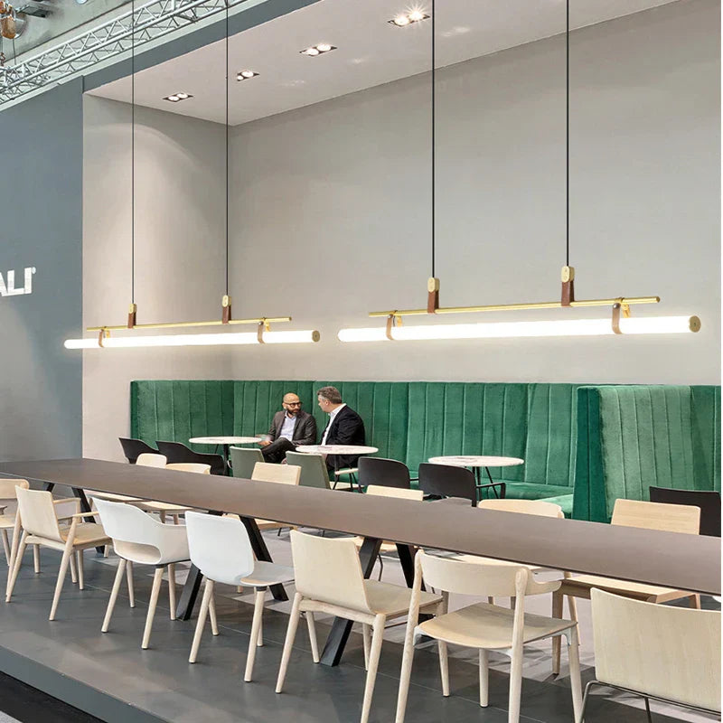 Glass Belt Chandelier: Modern Indoor Restaurant & Office LED Light